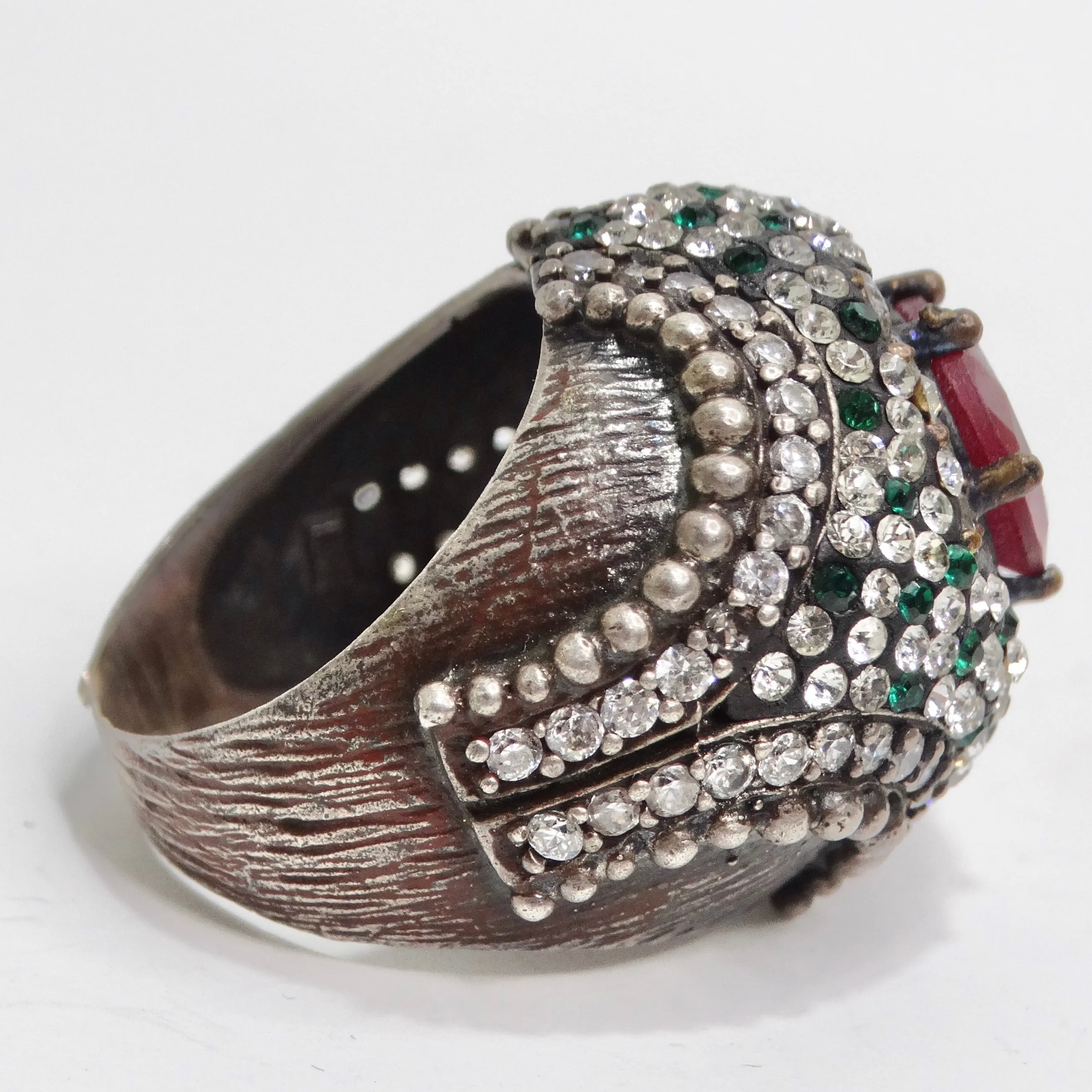1980s Silver 925 Synthetic Ruby Ring