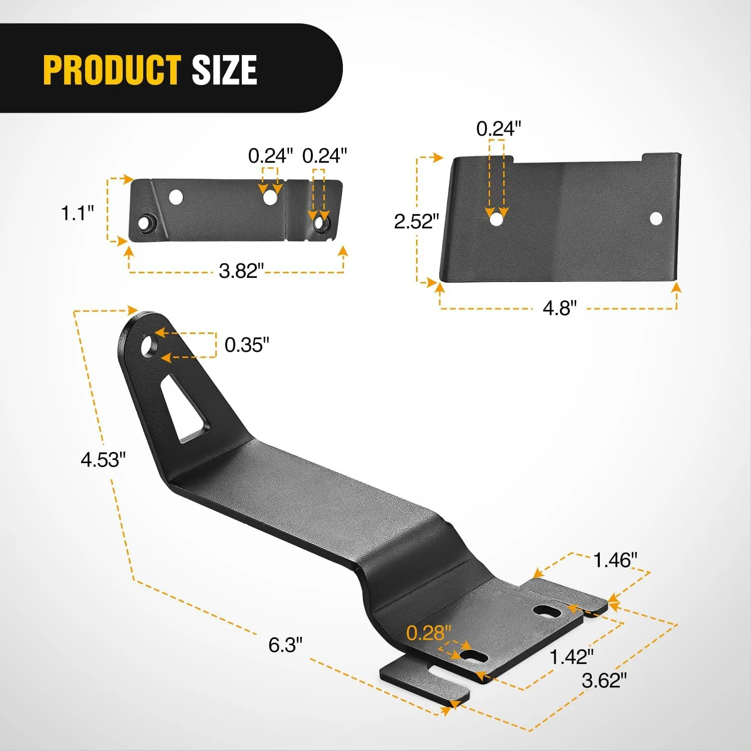 52 Inch Straight LightBar Over-Windshield Mounts For 2021-2023 Ford Bronco 2/4 Door