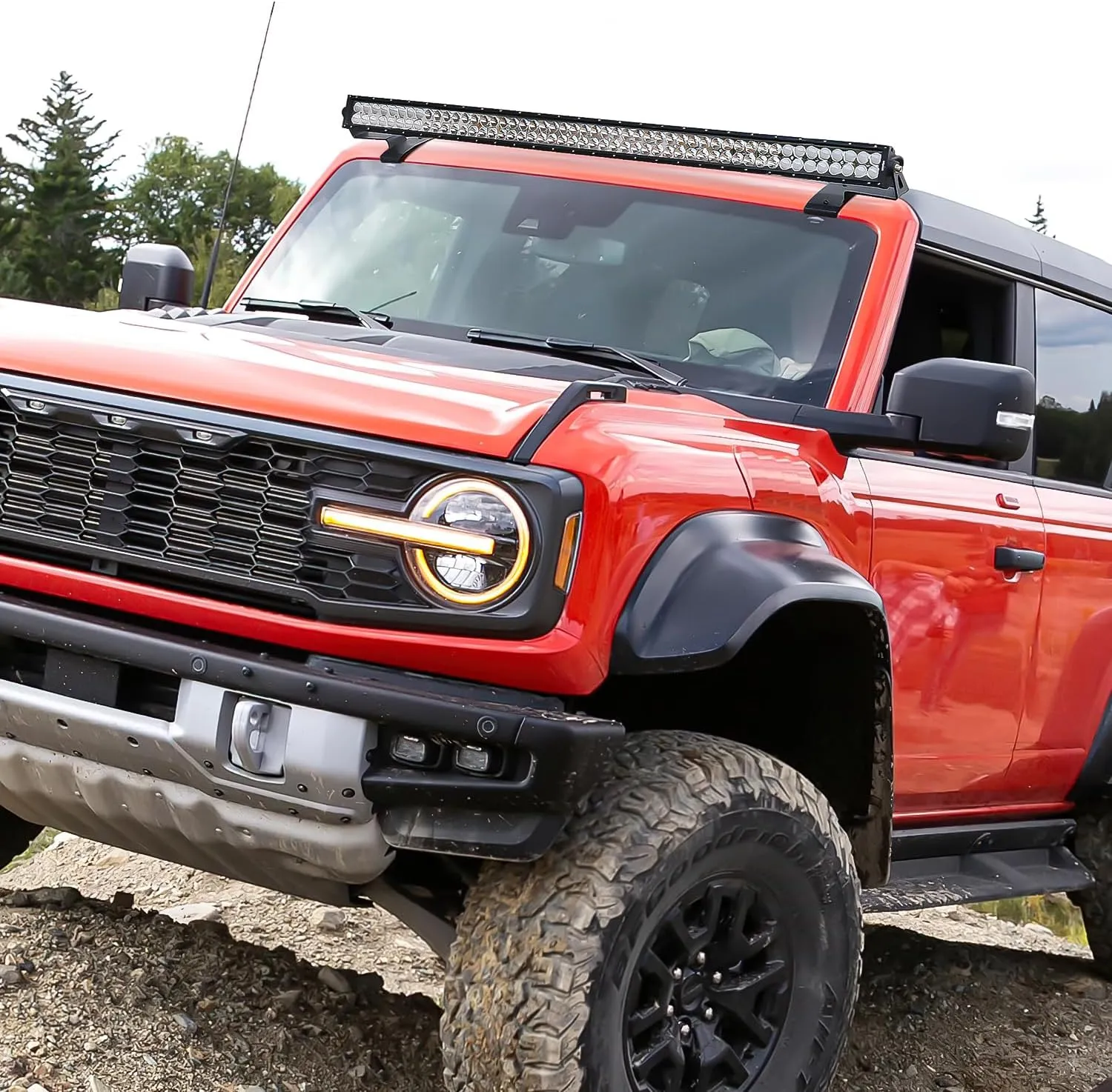 52 Inch Straight LightBar Over-Windshield Mounts For 2021-2023 Ford Bronco 2/4 Door