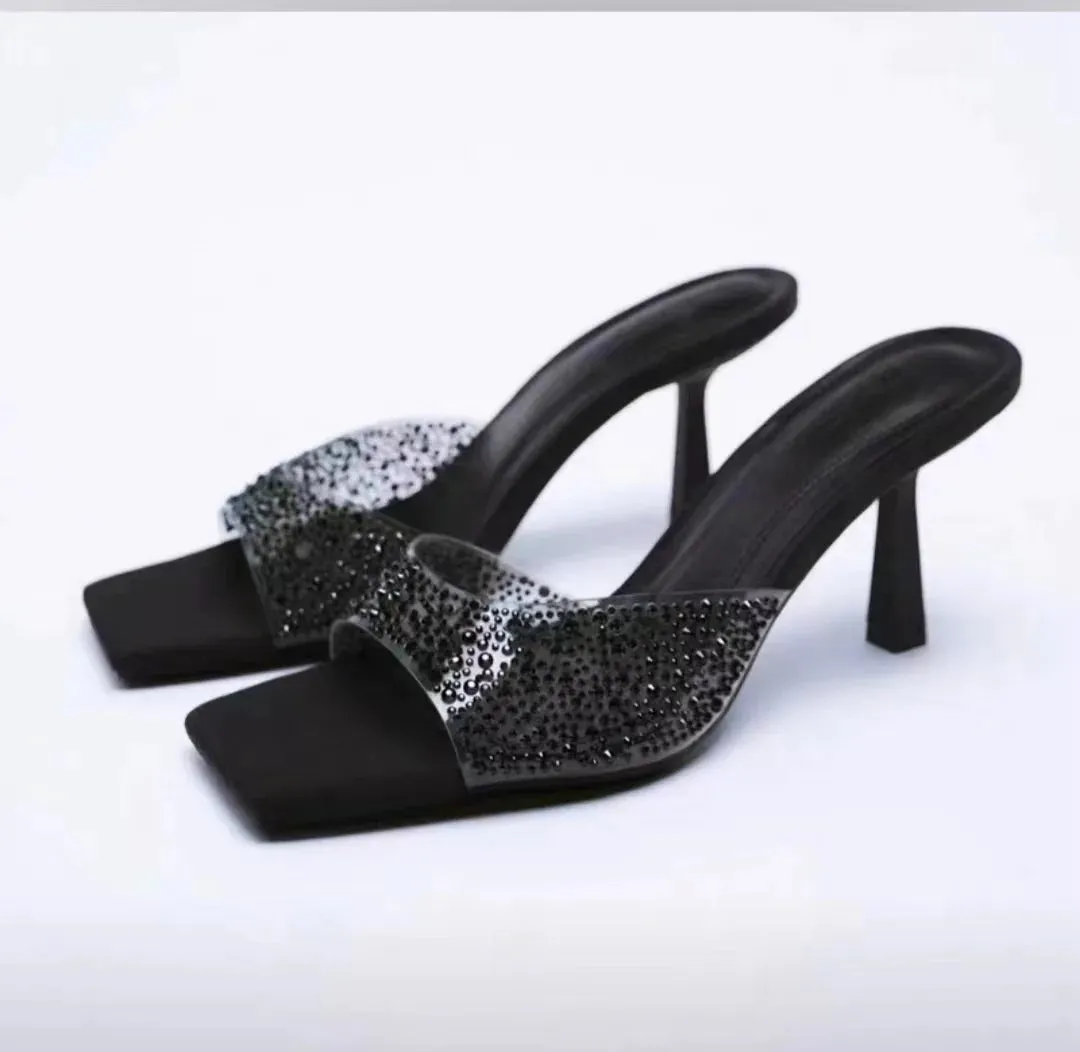 Amozae-Cowboys Slipper Women High Heel Sandals 2023 Summer New Open Toe Sexy Party Luxury Dress Shoes Rome Cowboys Designer Sandals