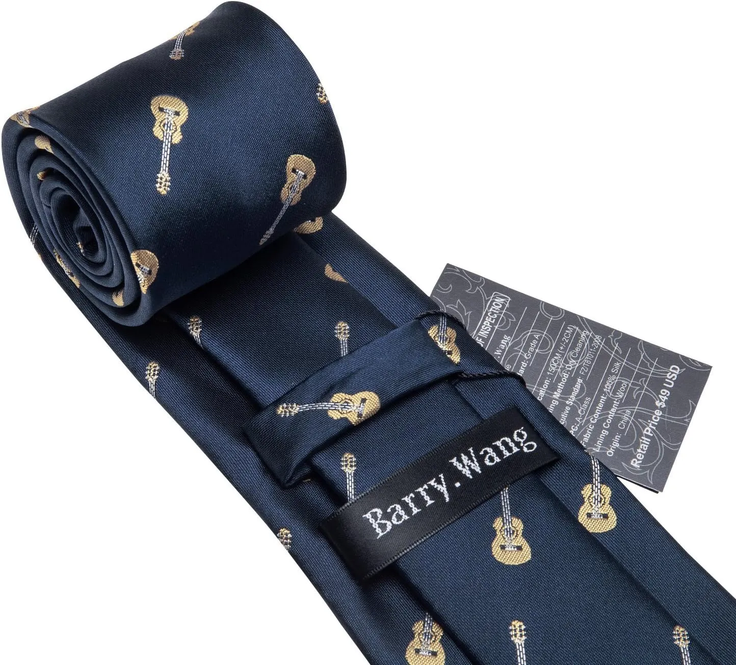 Barry.Wang Fun Animal Ties for Men Designer Handkerchief Cufflink WOVEN Casual Necktie Set Festival
