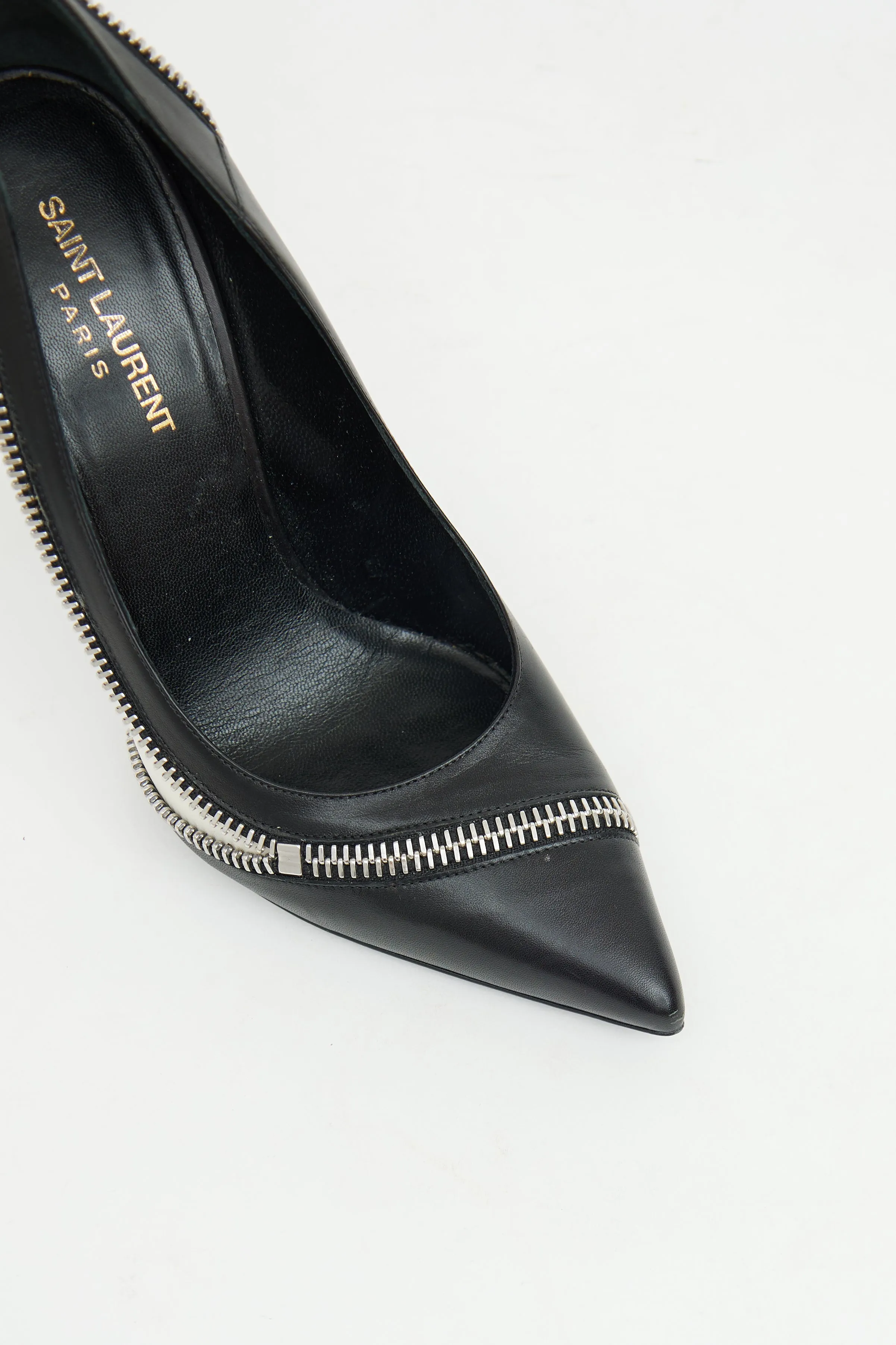 Black & White Zip Heel