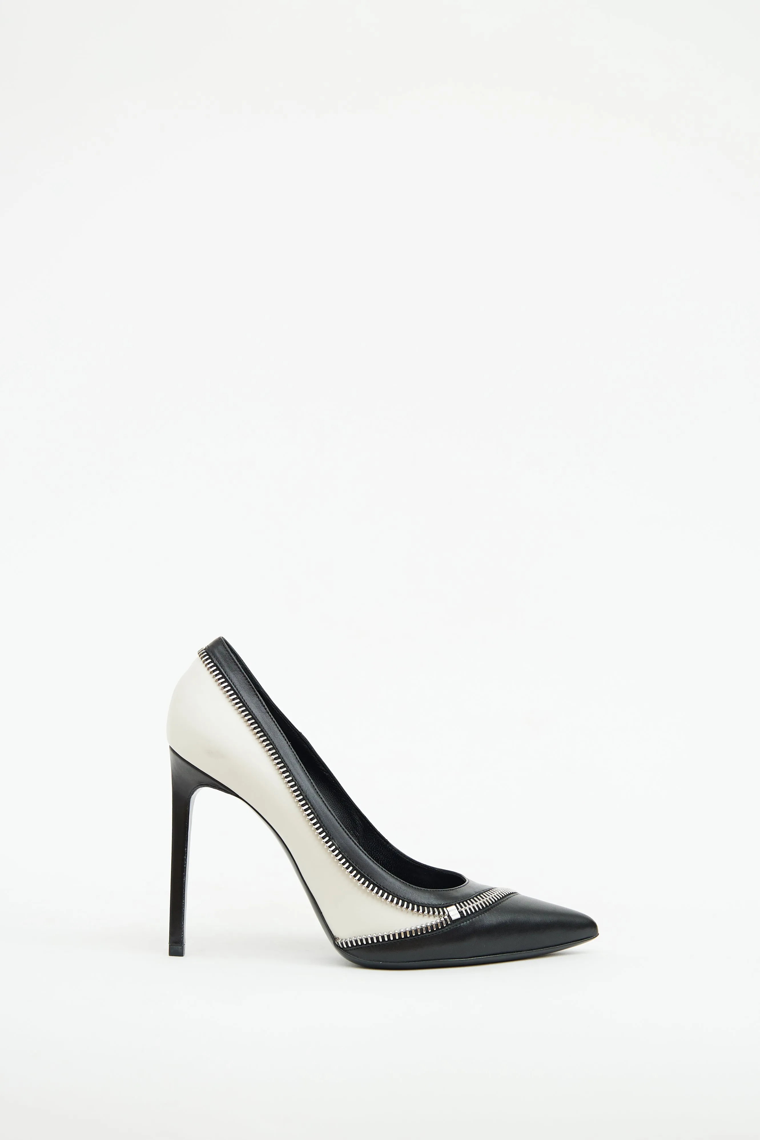 Black & White Zip Heel