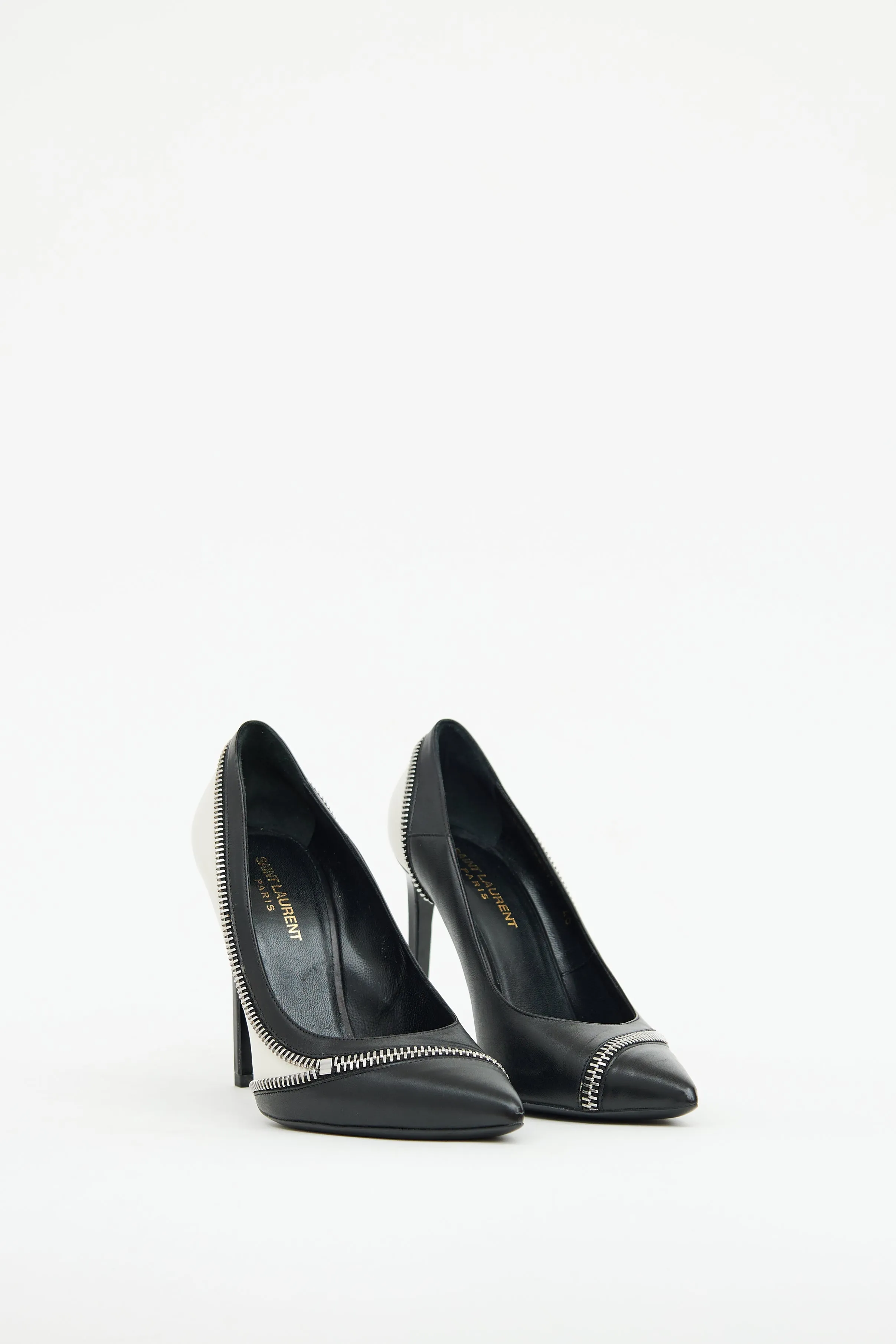 Black & White Zip Heel