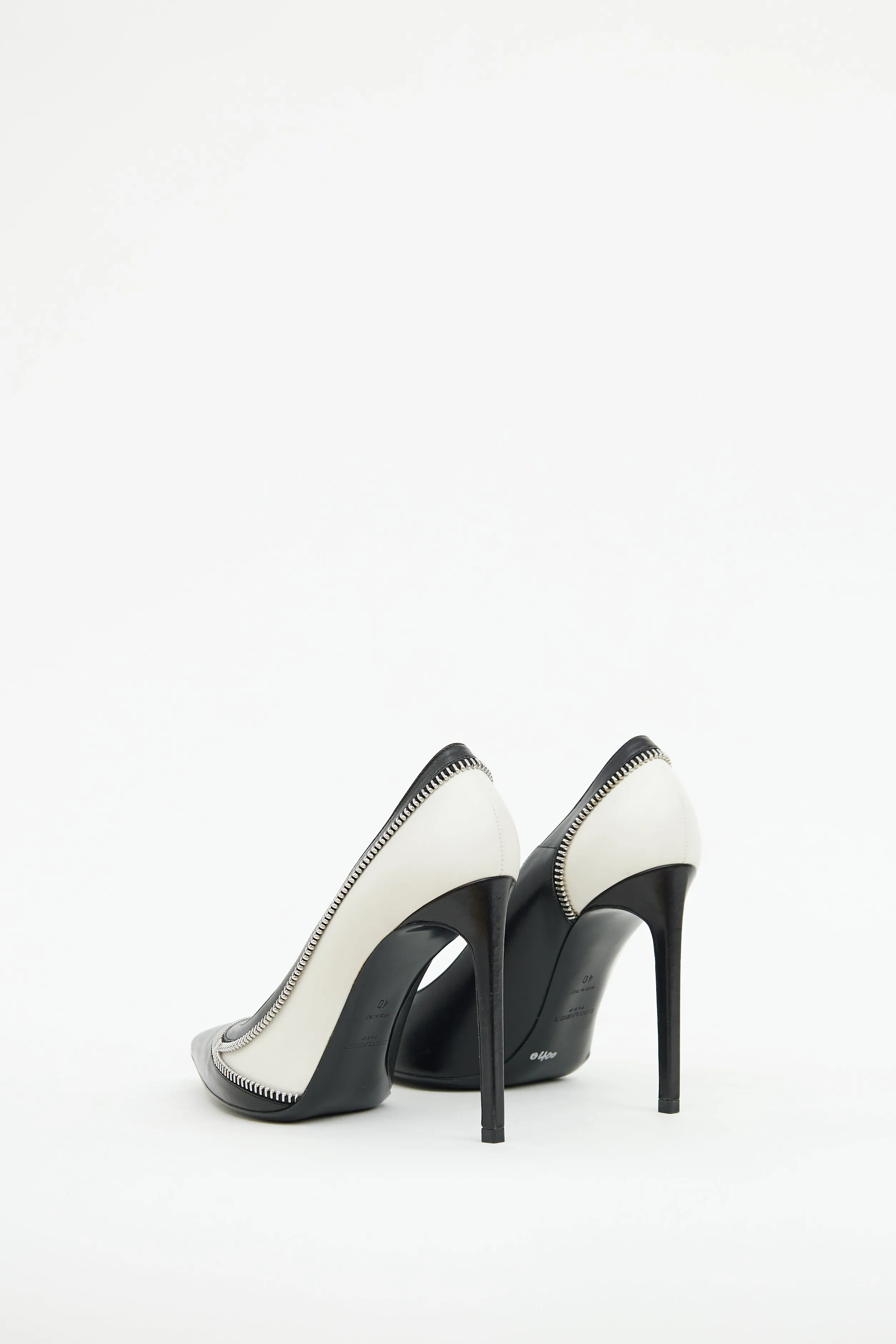 Black & White Zip Heel