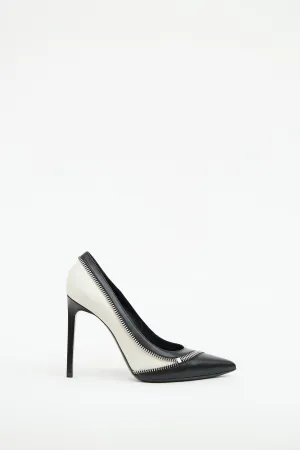 Black & White Zip Heel