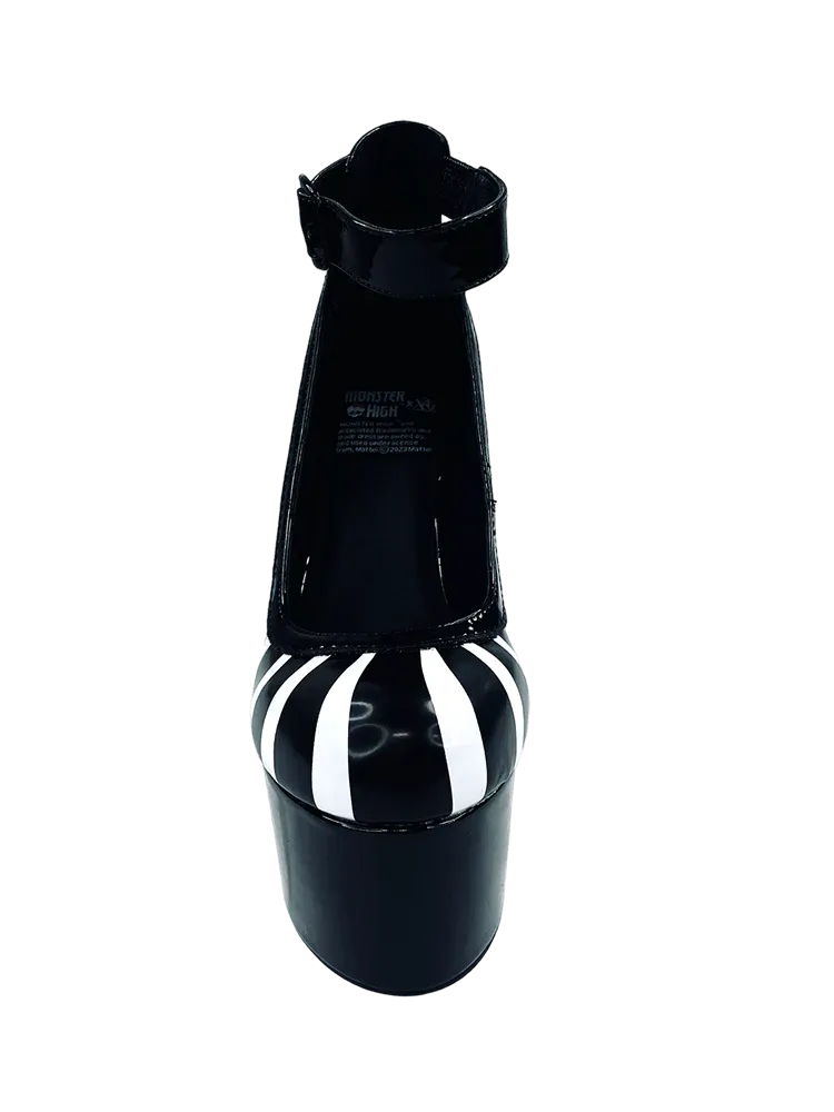Black/White Striped Fright 6" Heel Platform Shoe