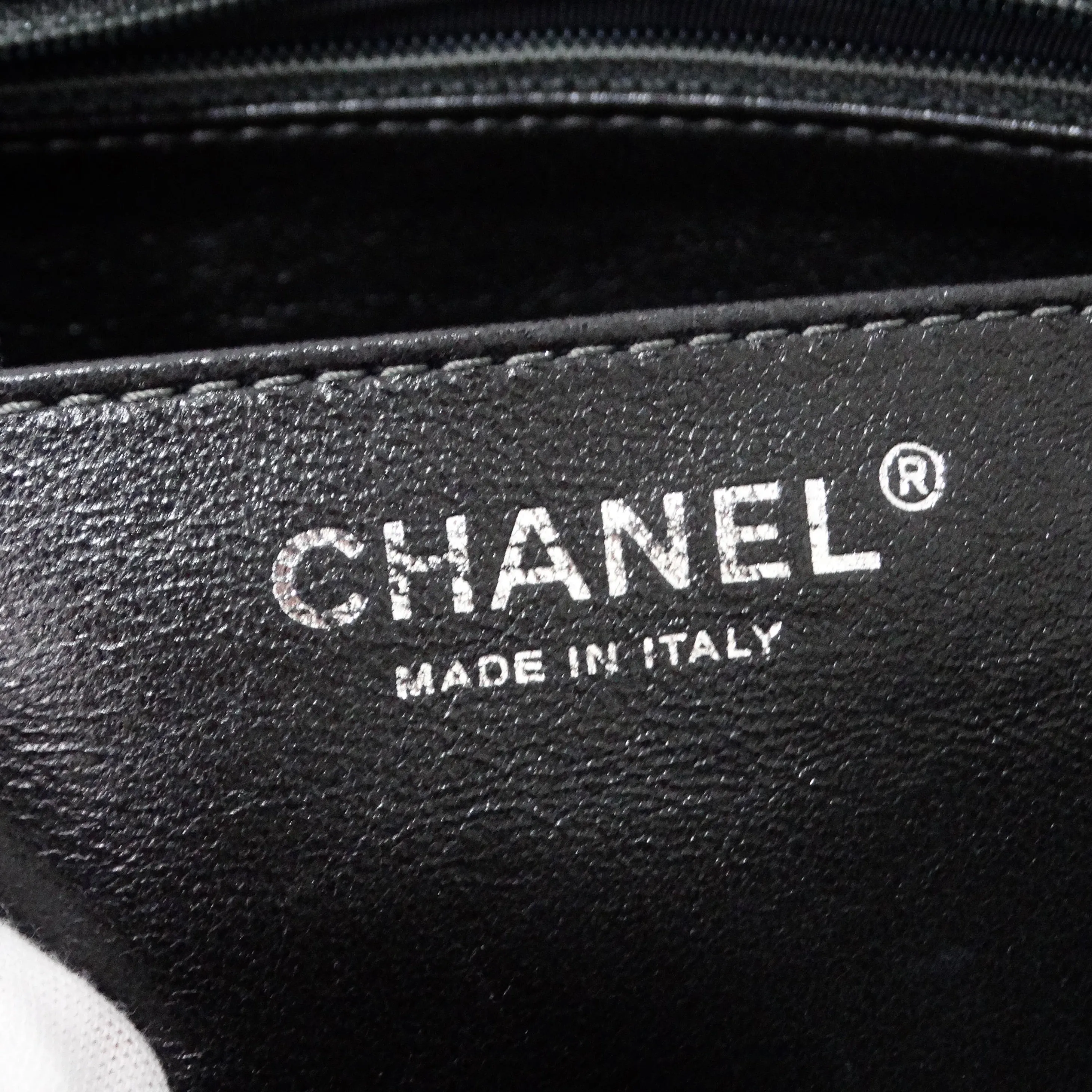Chanel 2008-2009 Metallic Patent Quilted Jumbo Single Flap Green