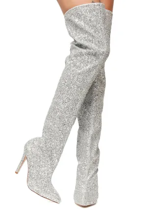 Glitz Nâ Glamour Glitter Thigh-High Boots