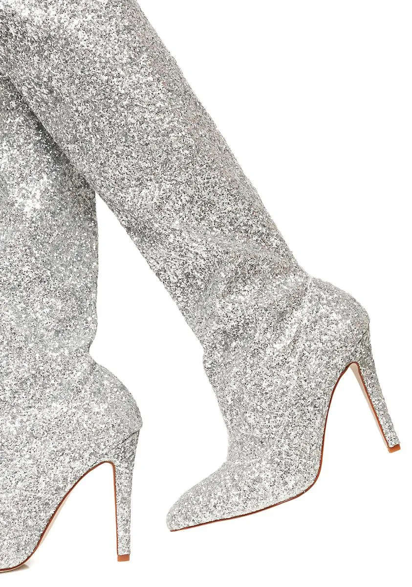 Glitz Nâ Glamour Glitter Thigh-High Boots