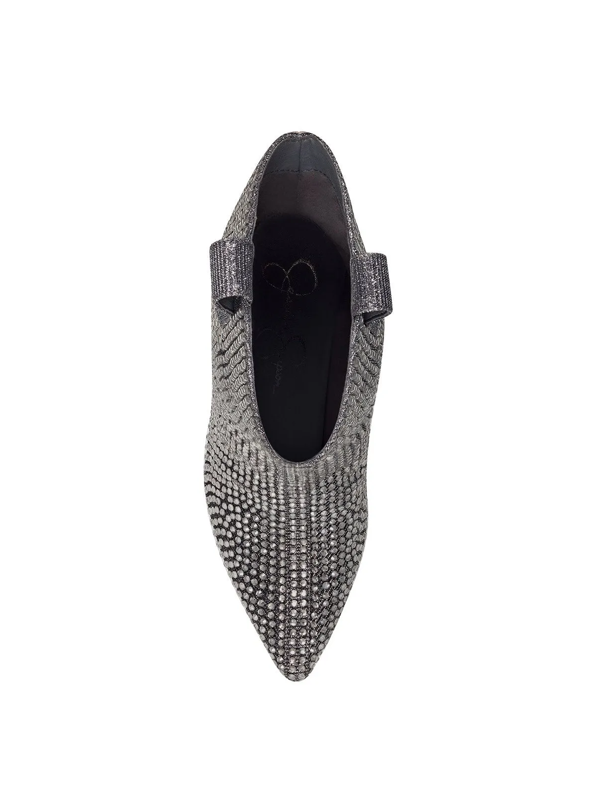 Jessica Simpson Vianne Pewter High Heel Crystal Rhinestone Pull On Ankle Booties