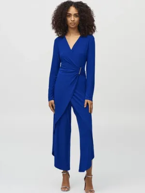 Joseph Ribkoff Silky Knit Wrap Culotte Jumpsuit In Royal Sapphire 244155 Col 2922
