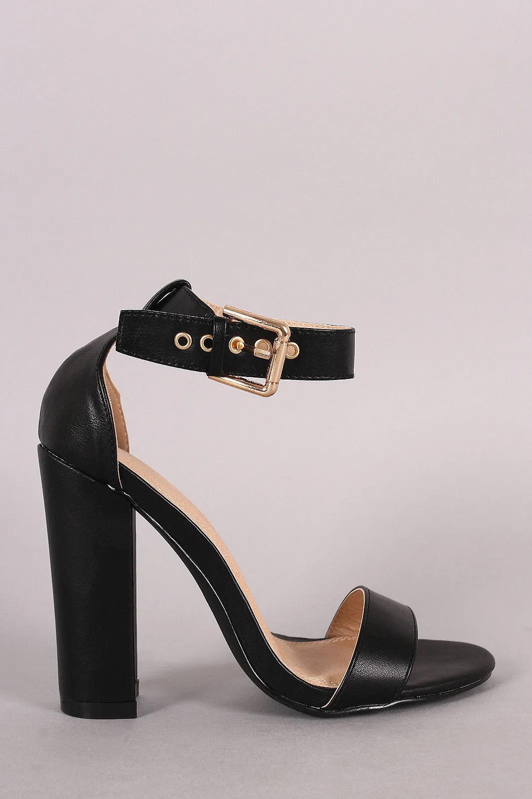 Liliana Buckled Ankle Strap Chunky Heel
