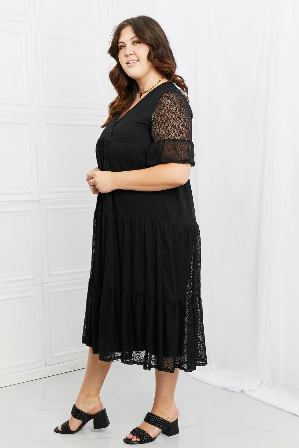 Lovely Lace Black Tiered Dress