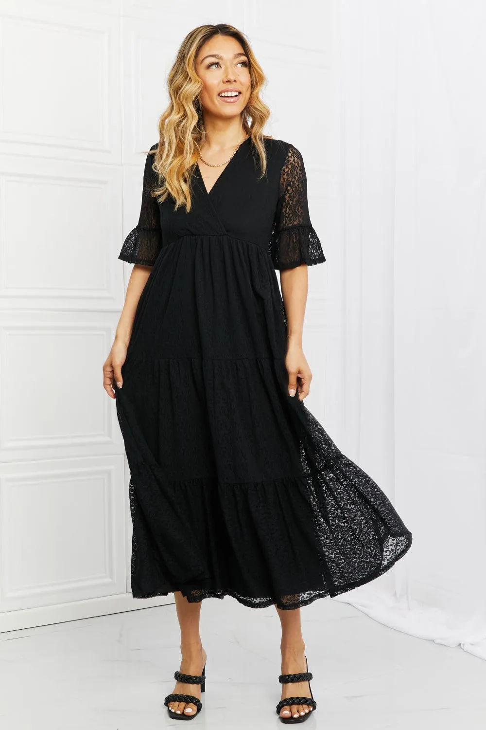 Lovely Lace Black Tiered Dress