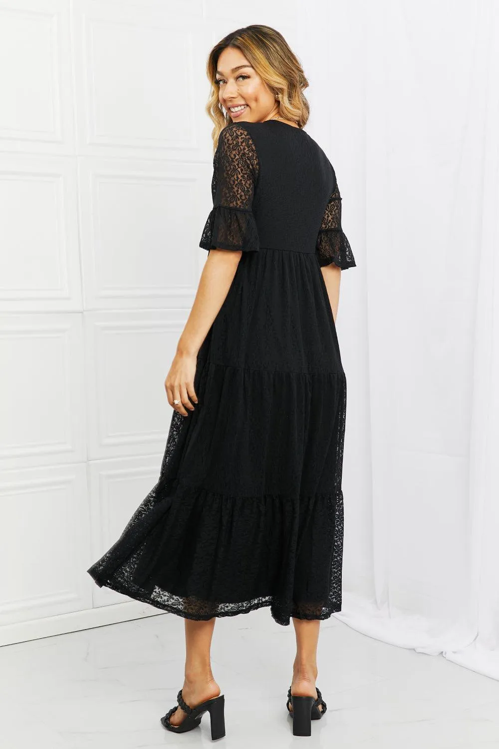 Lovely Lace Black Tiered Dress