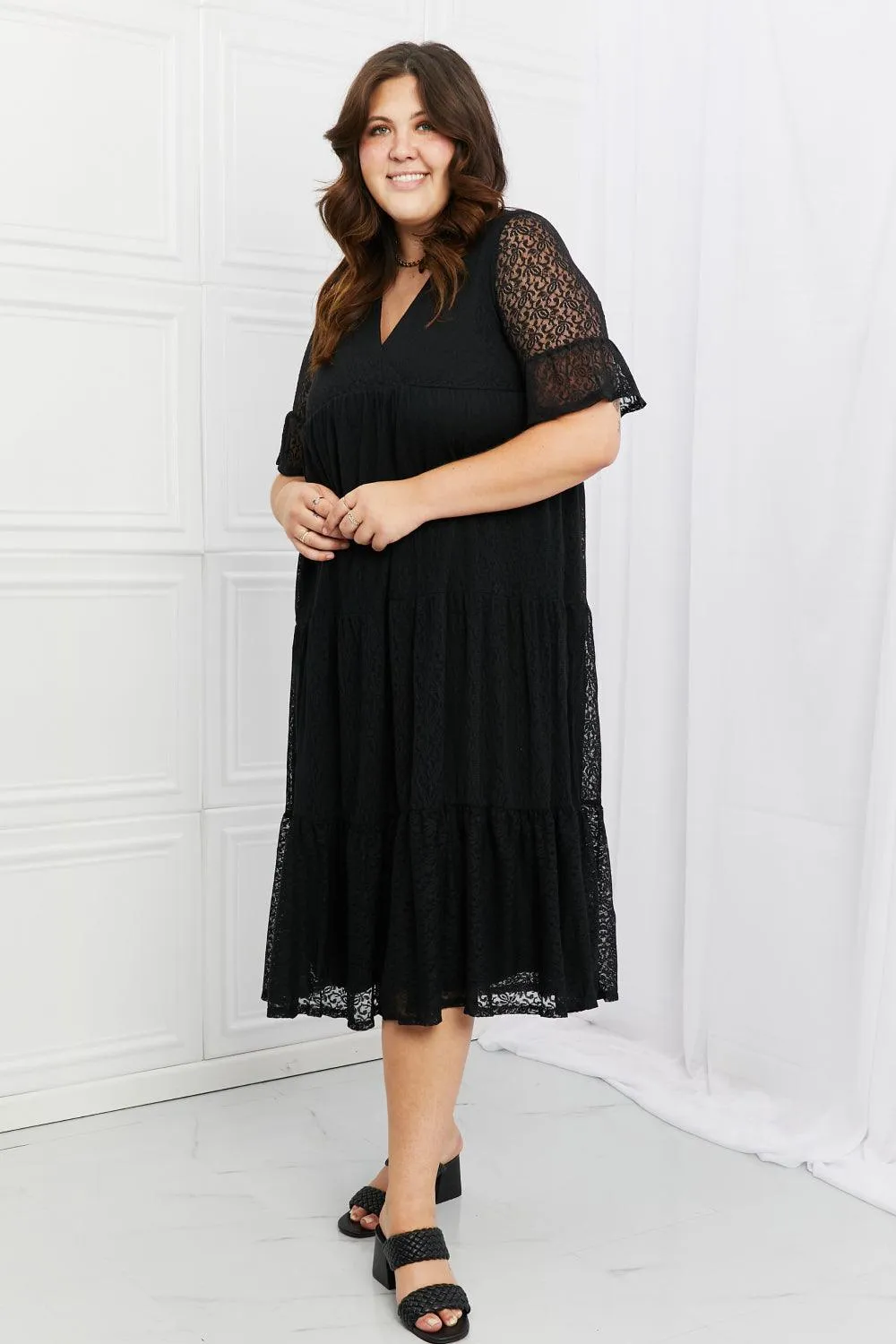 Lovely Lace Black Tiered Dress