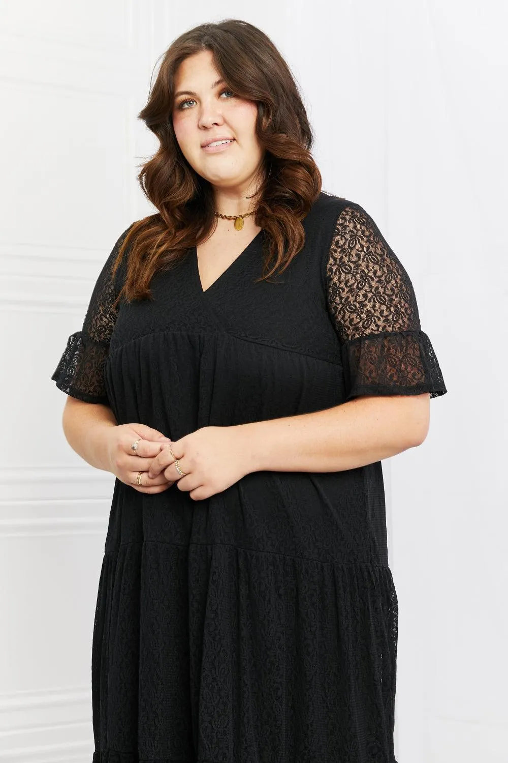 Lovely Lace Black Tiered Dress