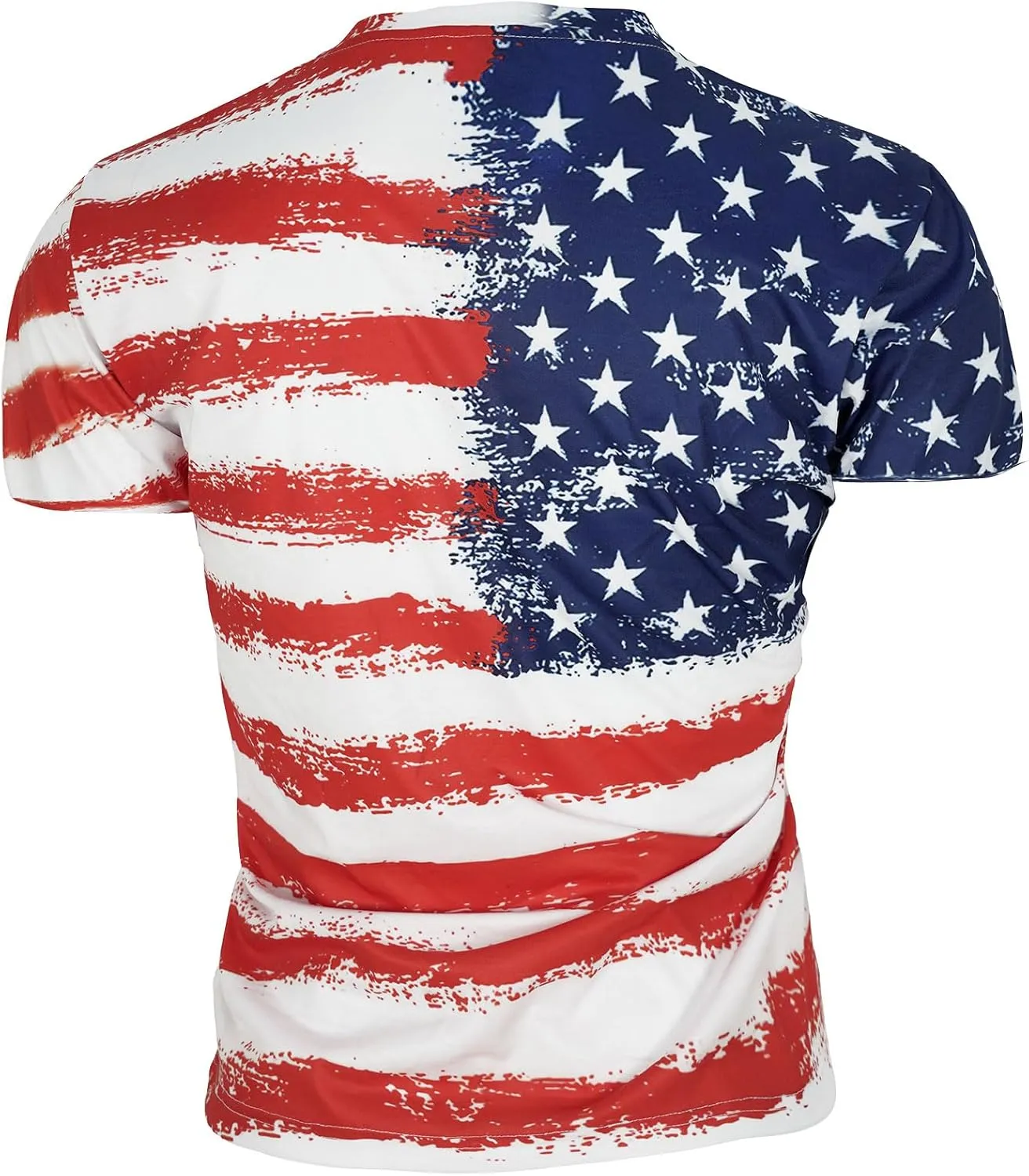 Men's Short Sleeve Patriotic American Design with Eagle and Flag Premium T-Shirt