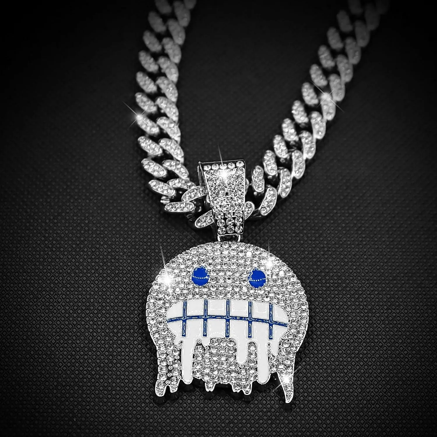 Miami Mens Cuban Link Chain Silver Gold Plated Bling Cuban Necklace Diamond Chain for Men iced out chain Hip Hop Jewelry