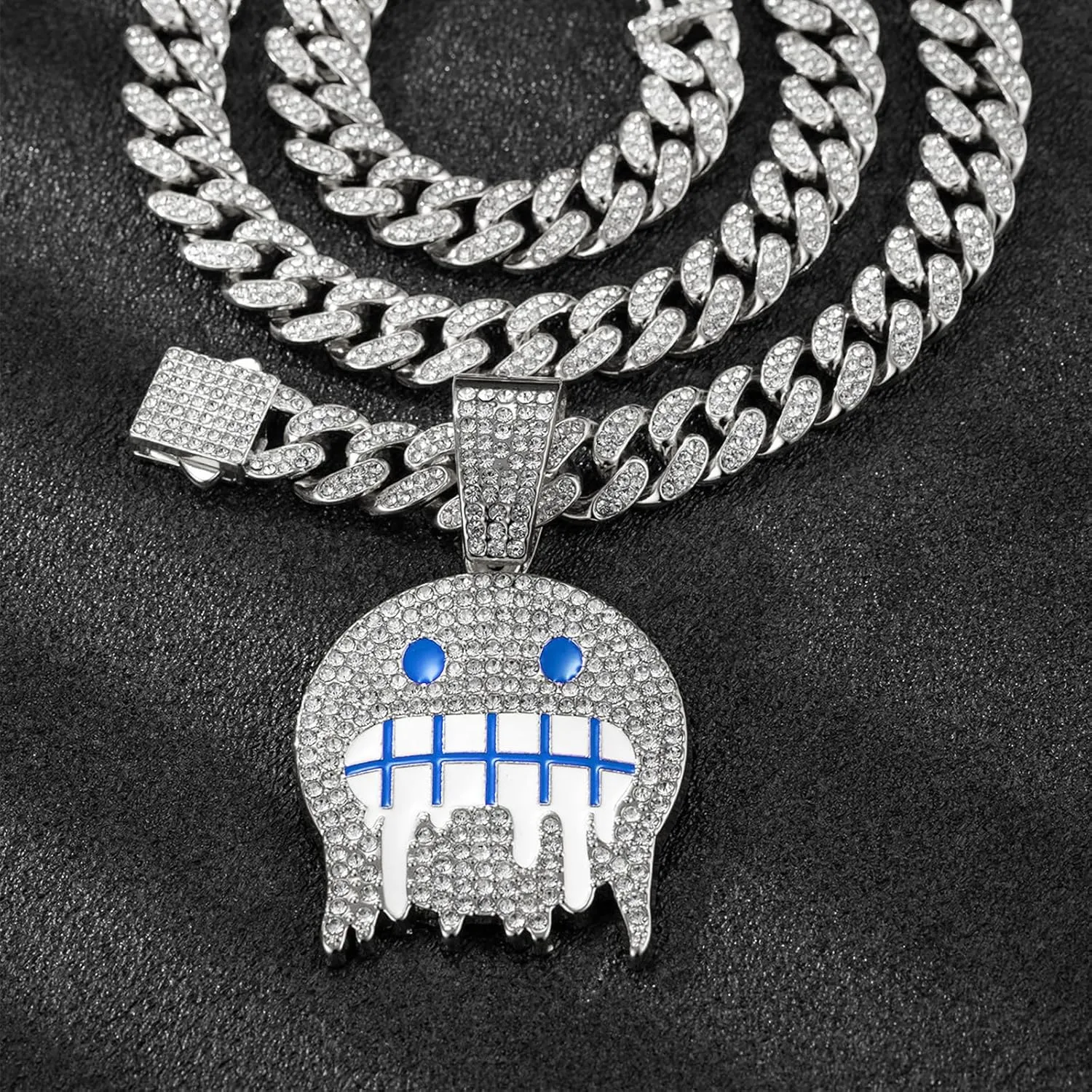Miami Mens Cuban Link Chain Silver Gold Plated Bling Cuban Necklace Diamond Chain for Men iced out chain Hip Hop Jewelry