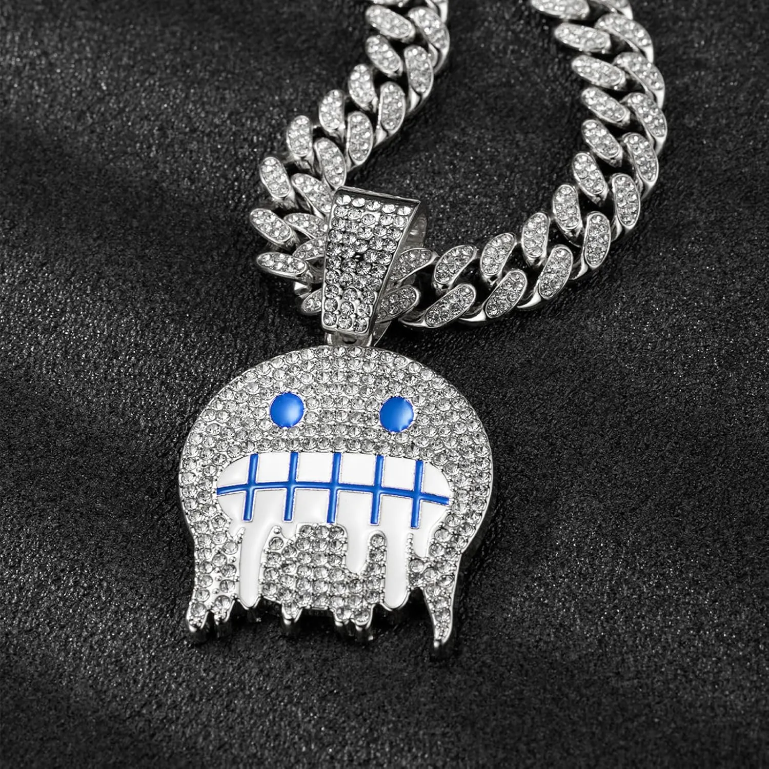Miami Mens Cuban Link Chain Silver Gold Plated Bling Cuban Necklace Diamond Chain for Men iced out chain Hip Hop Jewelry