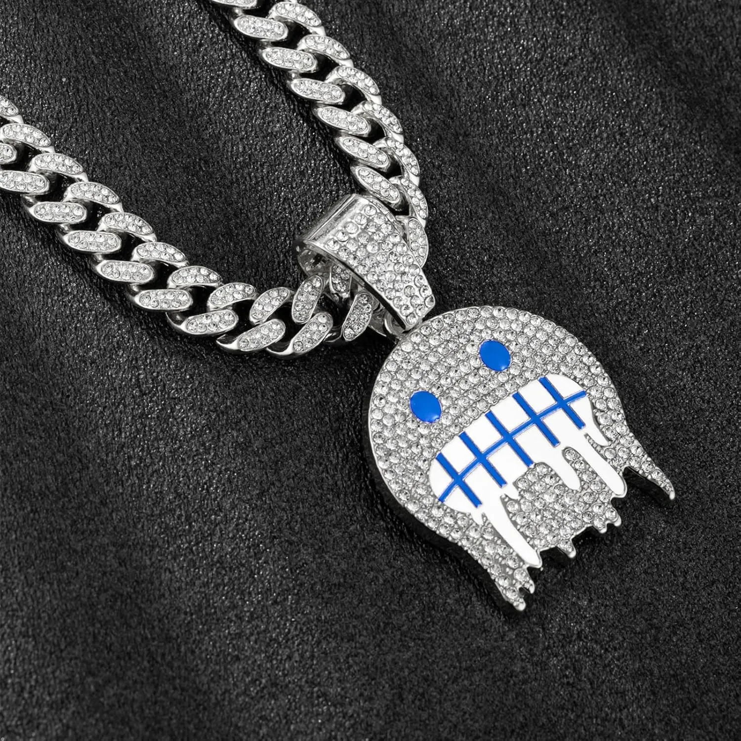 Miami Mens Cuban Link Chain Silver Gold Plated Bling Cuban Necklace Diamond Chain for Men iced out chain Hip Hop Jewelry