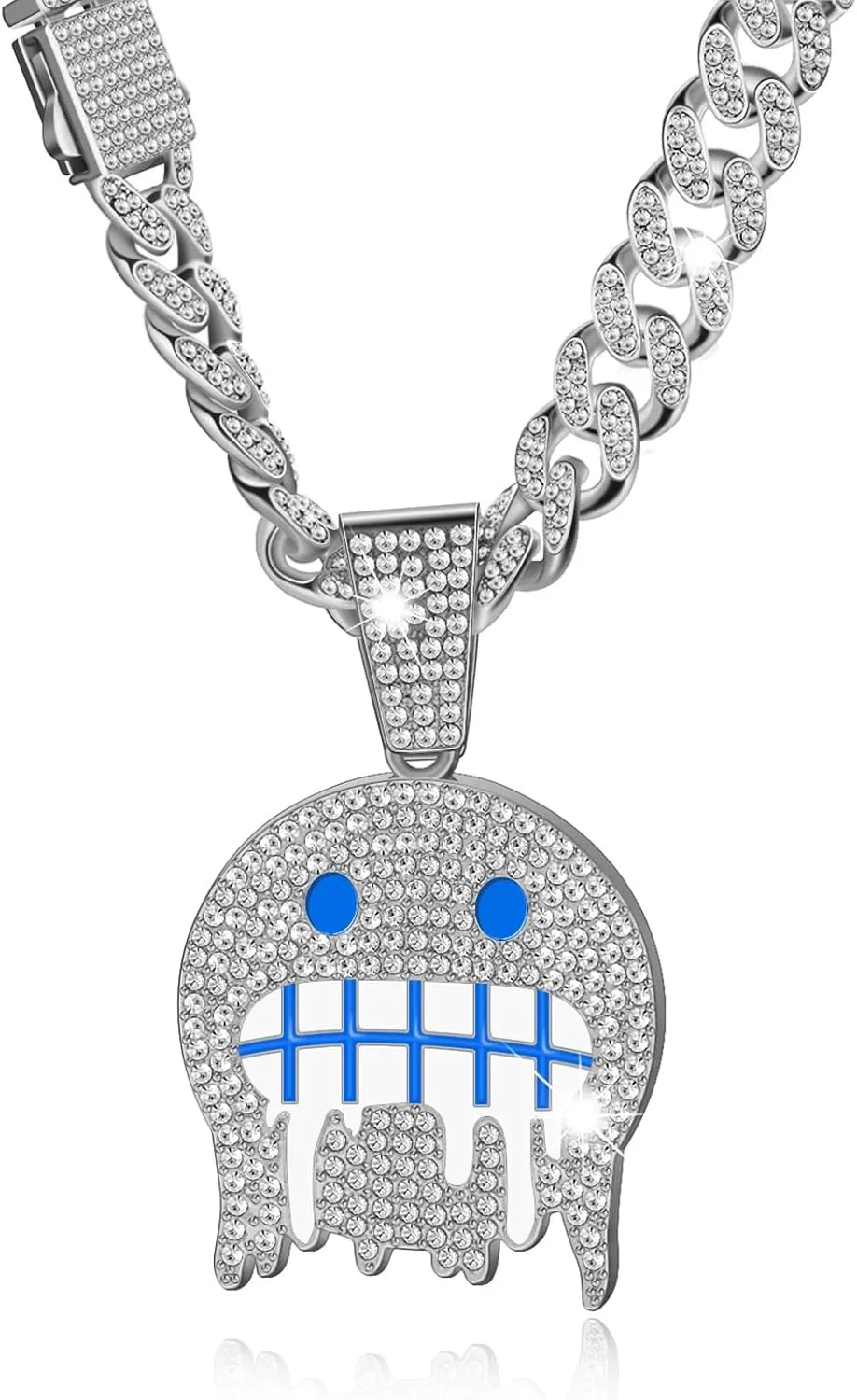 Miami Mens Cuban Link Chain Silver Gold Plated Bling Cuban Necklace Diamond Chain for Men iced out chain Hip Hop Jewelry