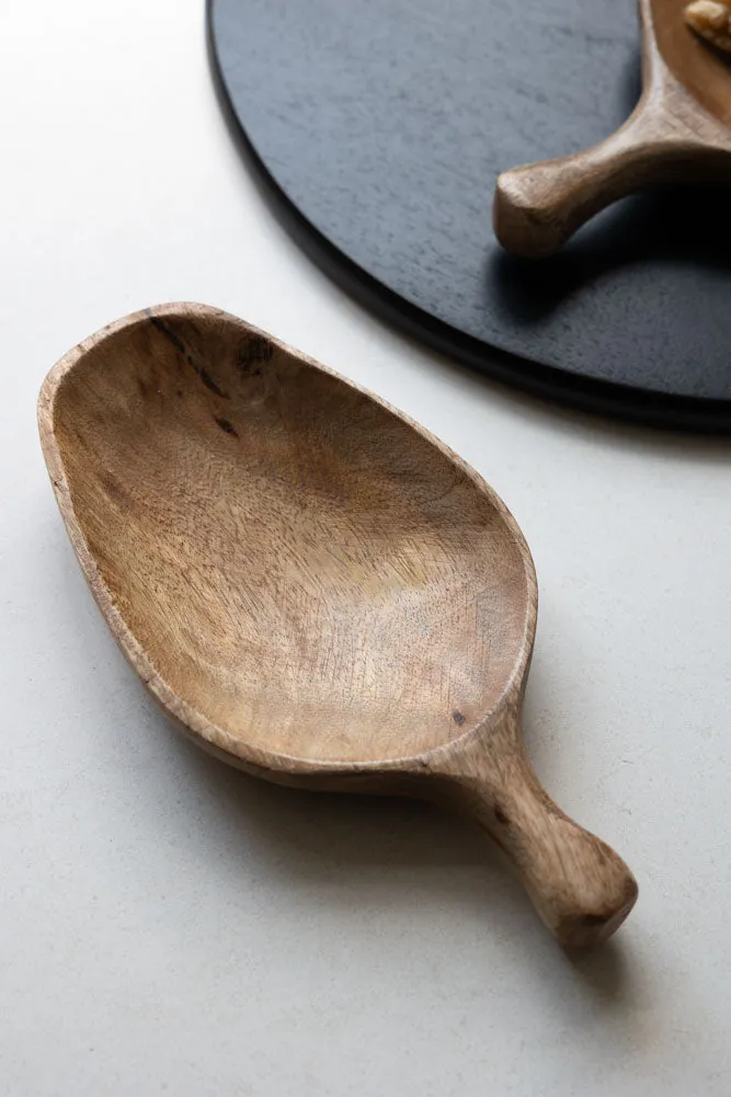 Natural Wood Carved Serving Dish