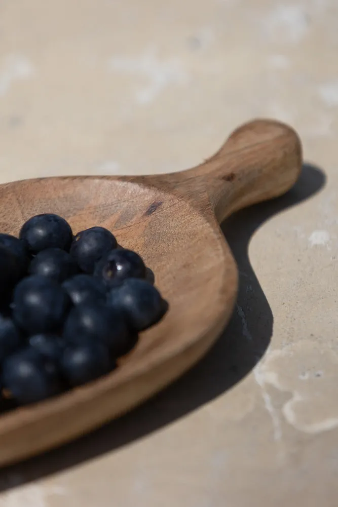 Natural Wood Carved Serving Dish