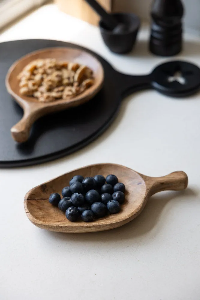 Natural Wood Carved Serving Dish