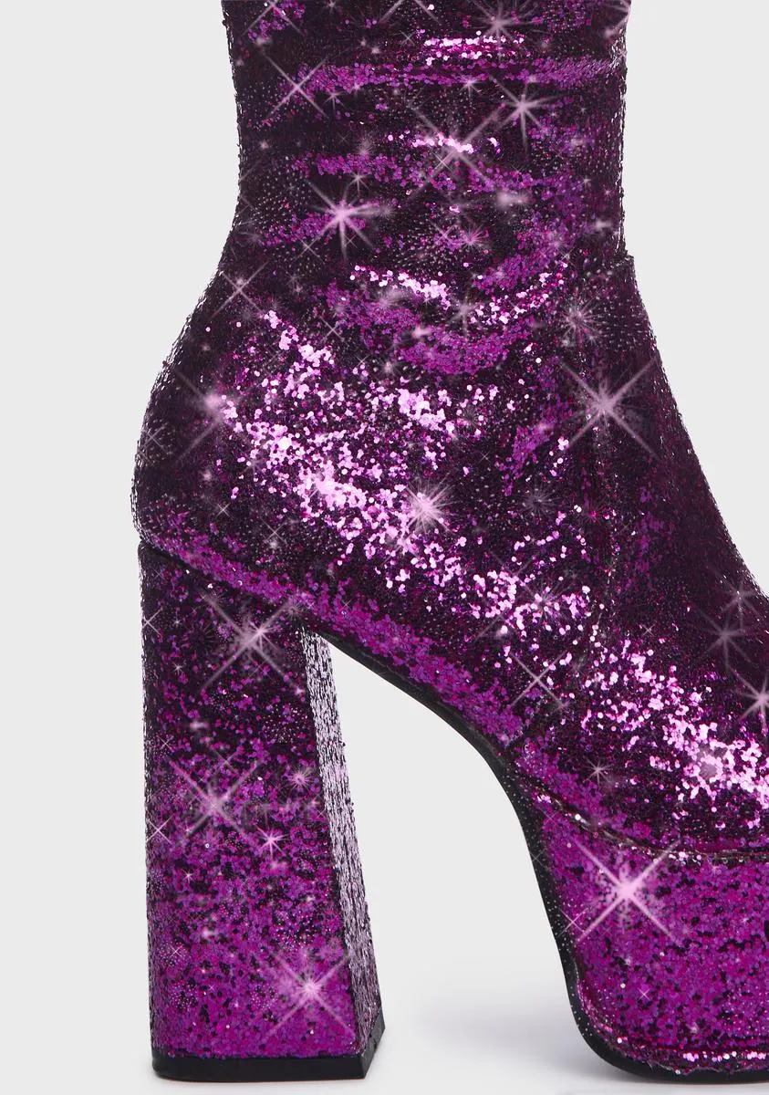 Pink Kia Knee High Boots
