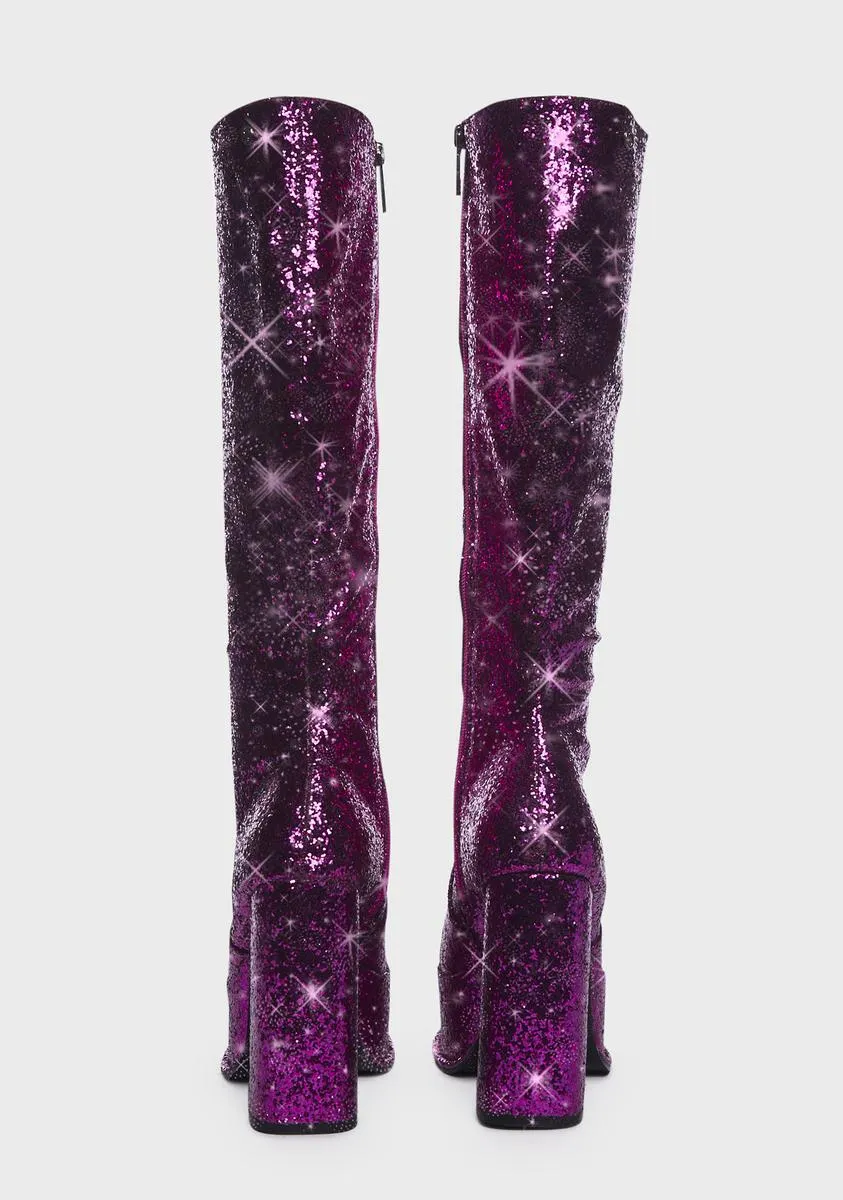 Pink Kia Knee High Boots