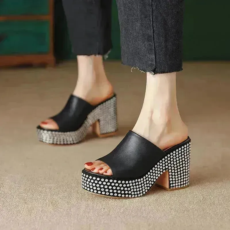 Platform Sandals High Heel Chunky Heel Sandals