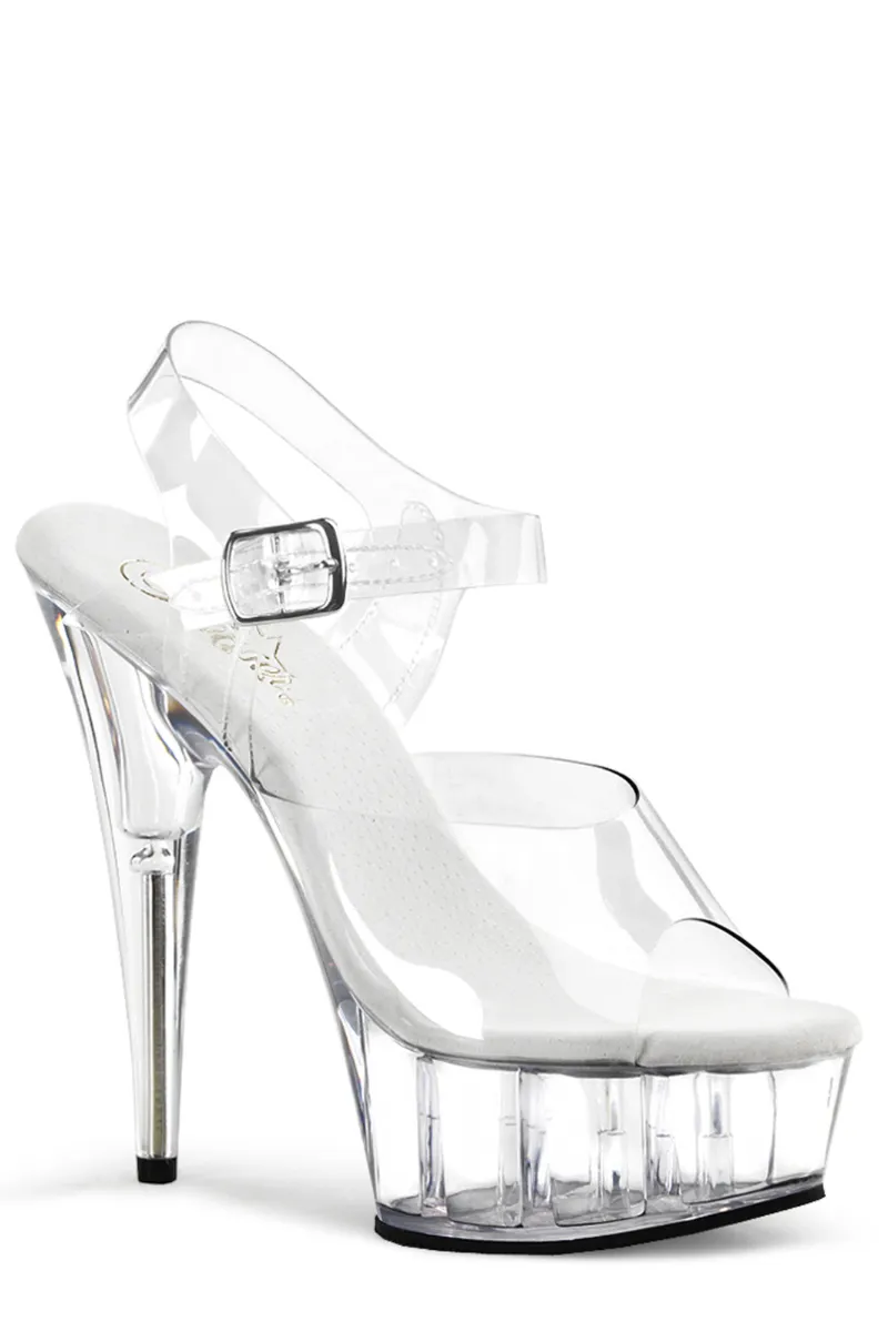 Pleaser USA Delight-608 6inch Stilettos - Clear
