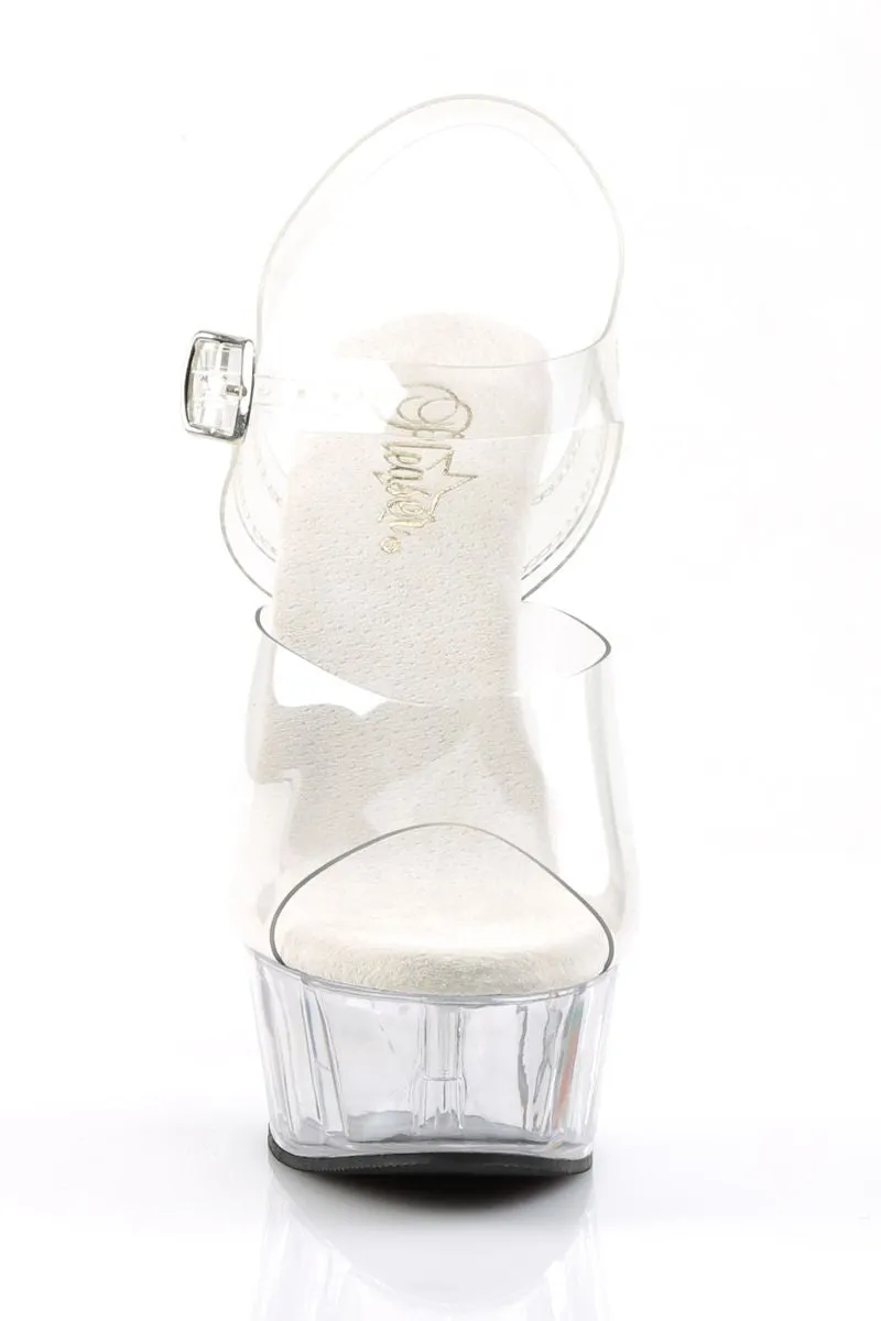 Pleaser USA Delight-608 6inch Stilettos - Clear