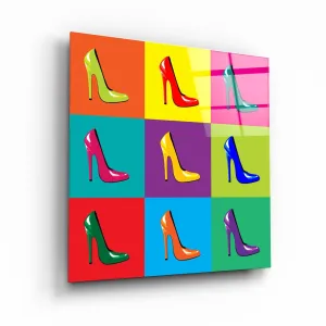 ・"Colorful Shoes"・Glass Wall Art