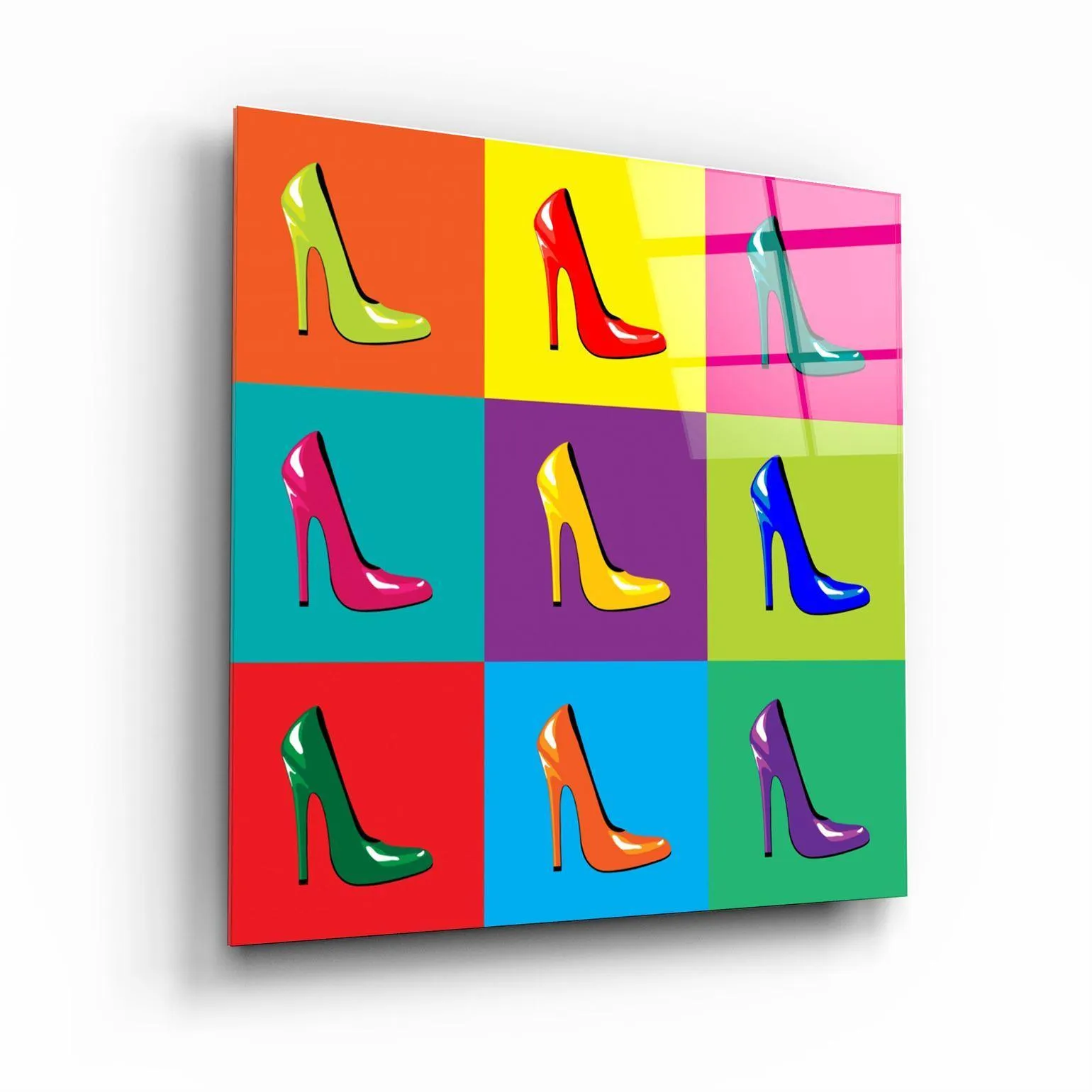 ・"Colorful Shoes"・Glass Wall Art