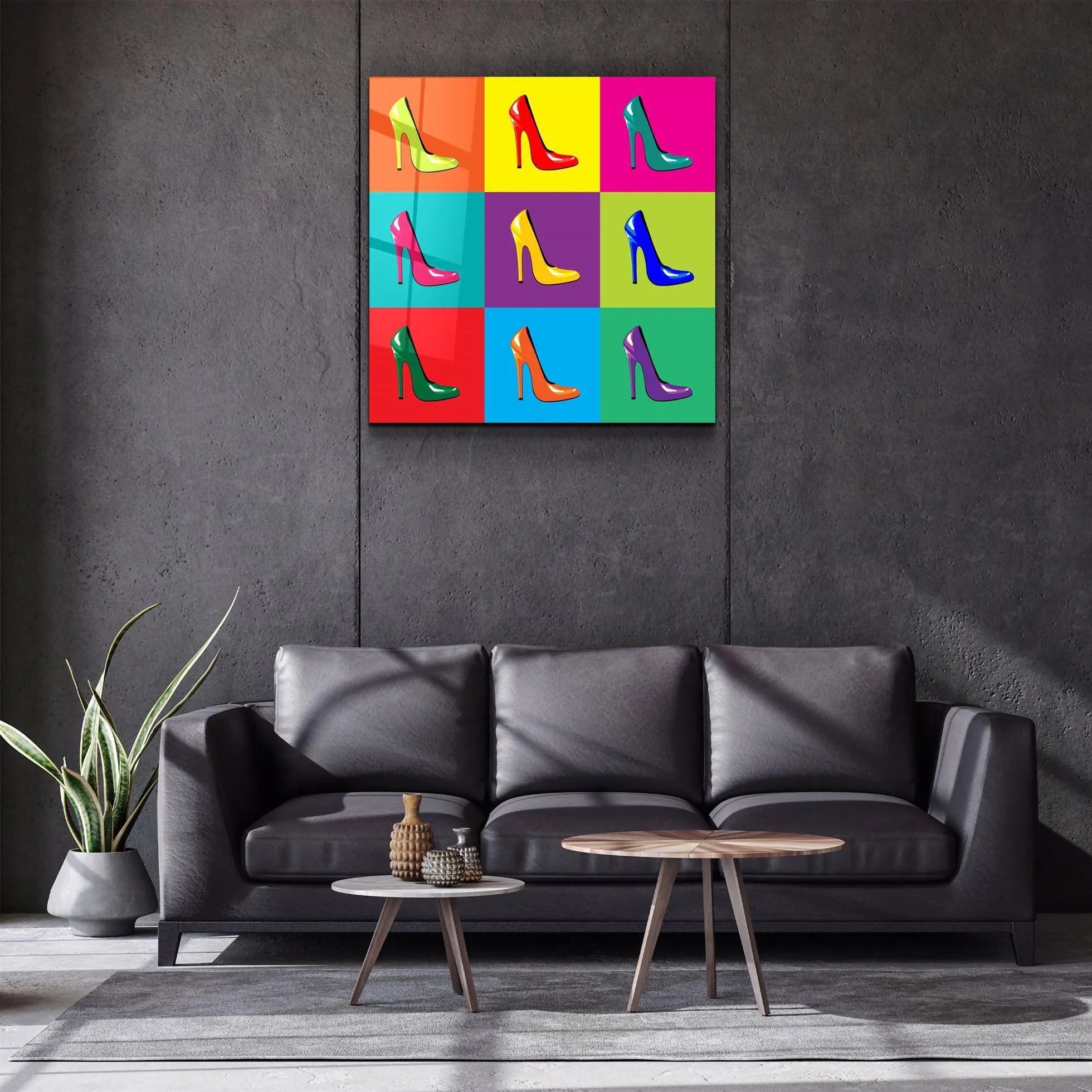 ・"Colorful Shoes"・Glass Wall Art