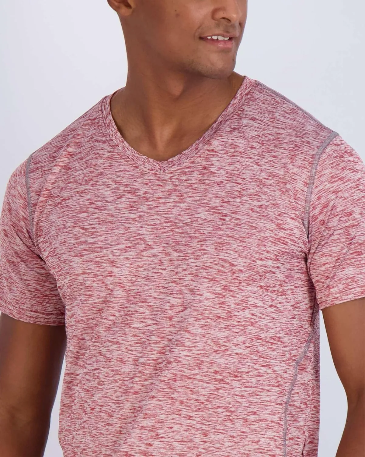 Real Essentials 5 Pack: Men??s V-Neck Dry-Fit Moisture Wicking Active Athletic Tech Performance T-Shirt