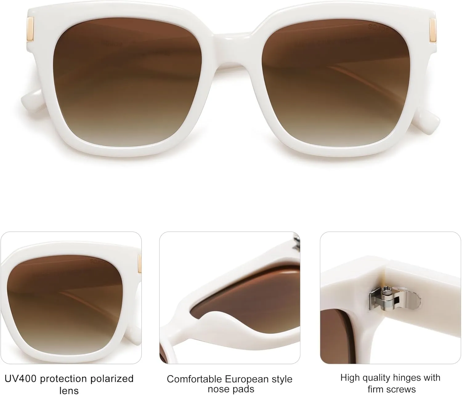 SOJOS Classic Polarized Sunglasses for Women Men Trendy Square Frame SJ2149