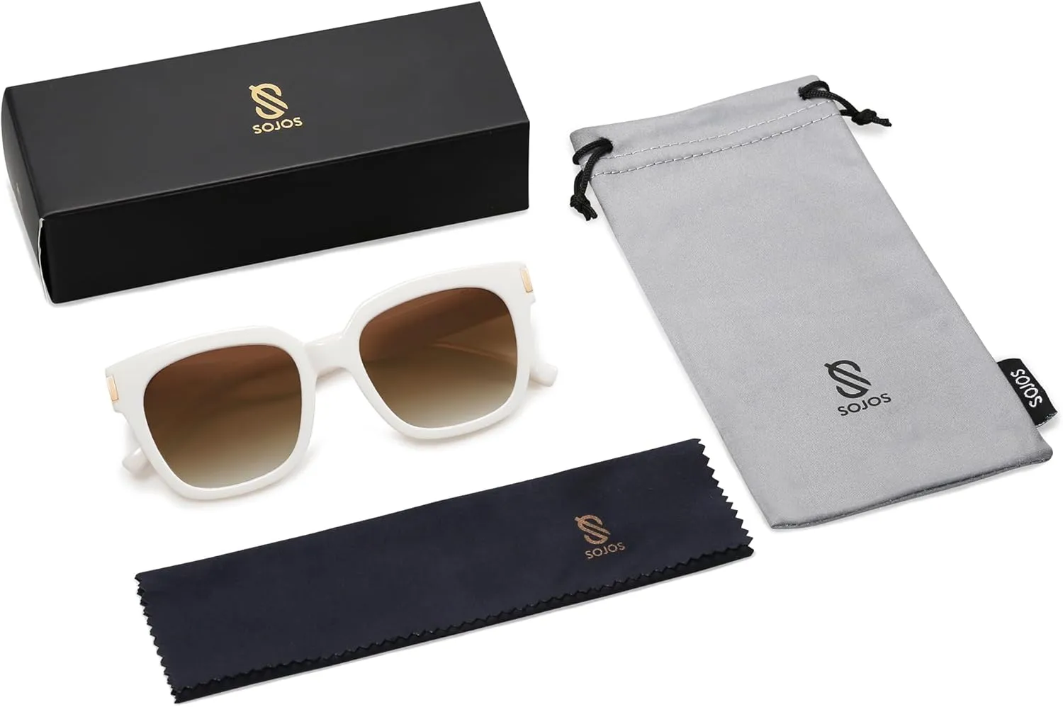 SOJOS Classic Polarized Sunglasses for Women Men Trendy Square Frame SJ2149