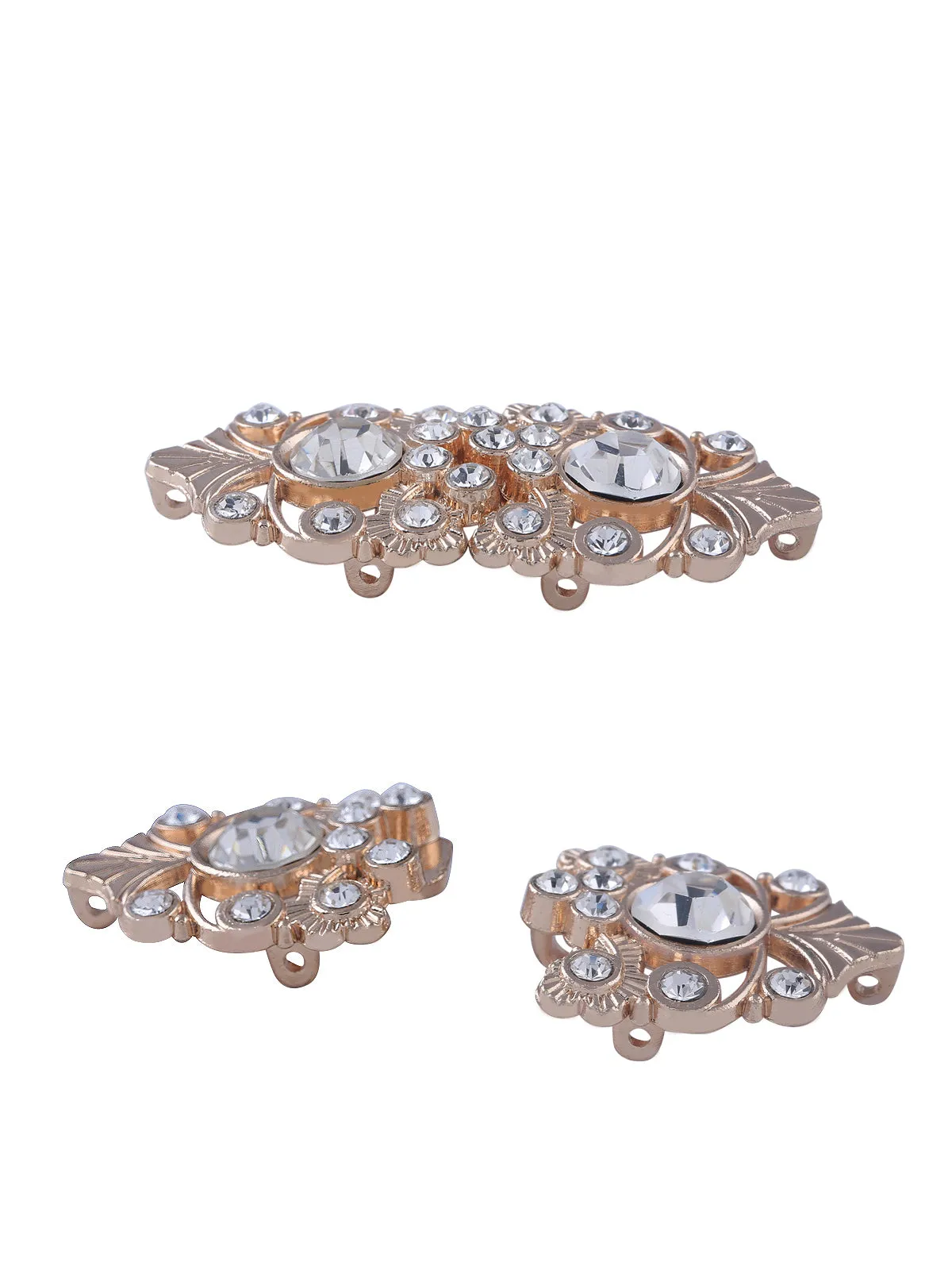 Sparkling Diamond Closure Clasp Luxury Design Golden Buckle