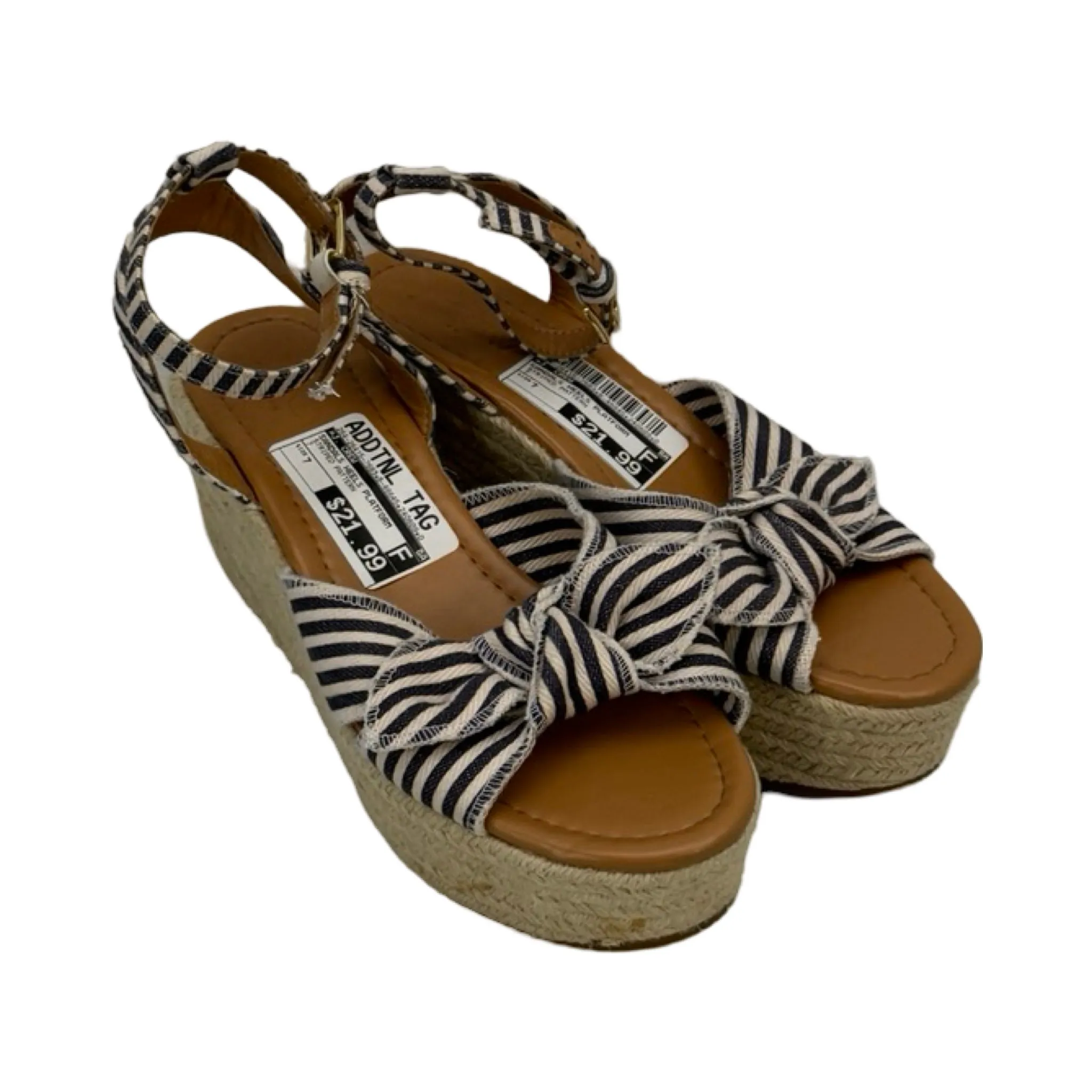 Striped Pattern Sandals Heels Platform J. Crew, Size 7
