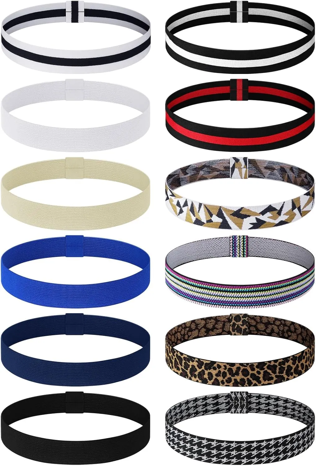 Xuhal 12 Pieces Stretchable Hat Band Ribbon Panama Western Cowboy Hat Bands for Women Men Straw Accessories