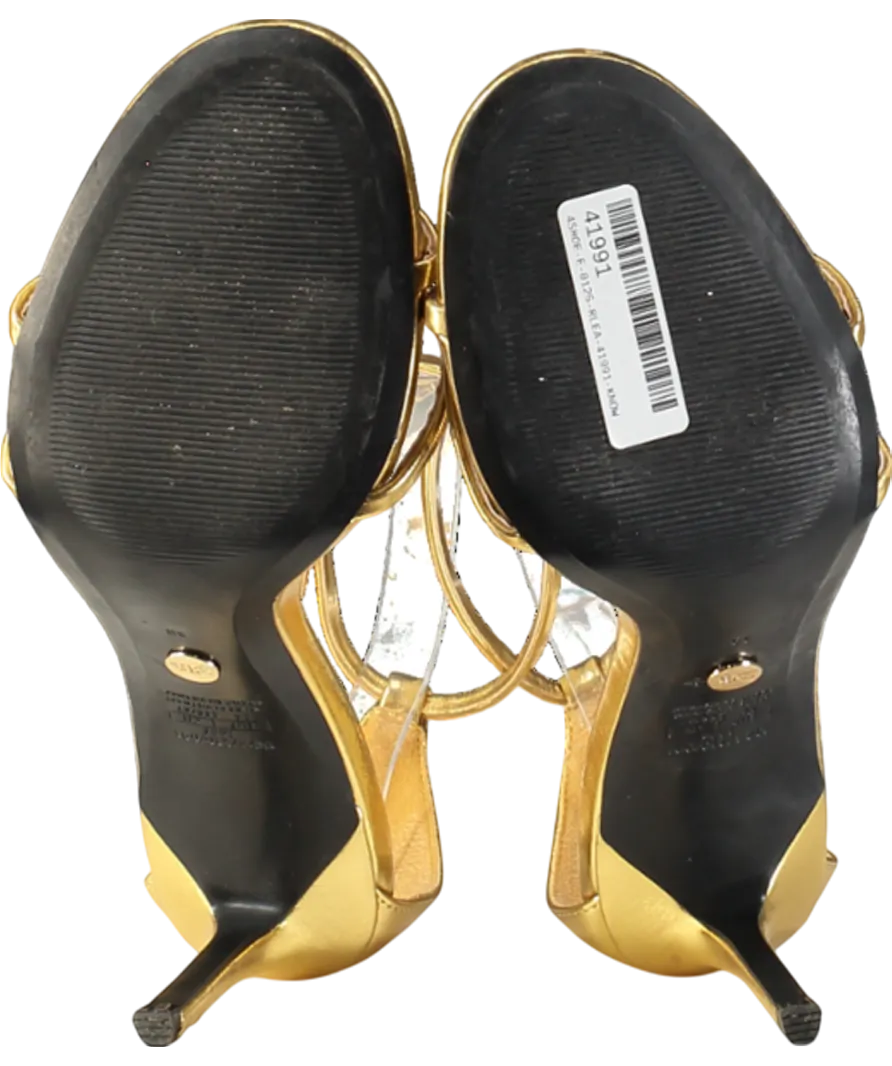 ZARA Metallic Sandals With Oval Heel UK 6 EU 39 👠