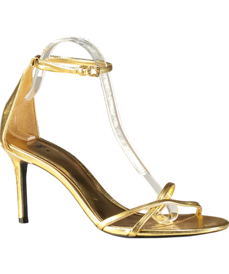 ZARA Metallic Sandals With Oval Heel UK 6 EU 39 👠