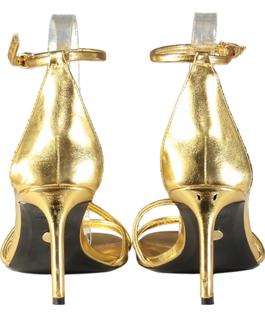 ZARA Metallic Sandals With Oval Heel UK 6 EU 39 👠